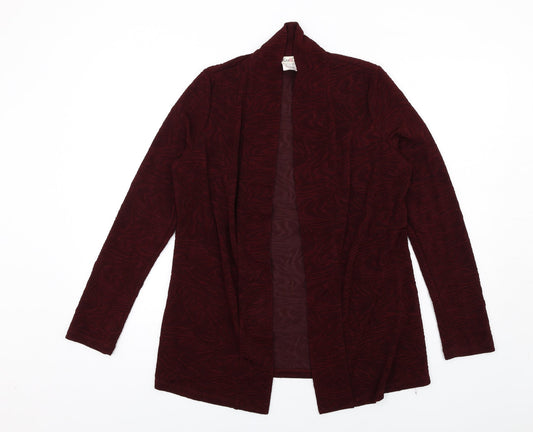 Kim&Co Womens Red V-Neck Acetate Cardigan Jumper Size S