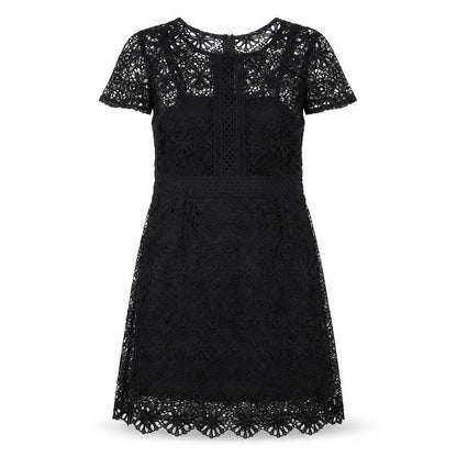 Zara Womens Black Polyester A-Line Size M Round Neck Zip