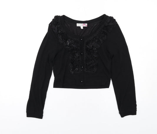 Womens UK Size S Internacionale Black Cardigan Jumper