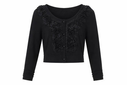 Womens UK Size S Internacionale Black Cardigan Jumper