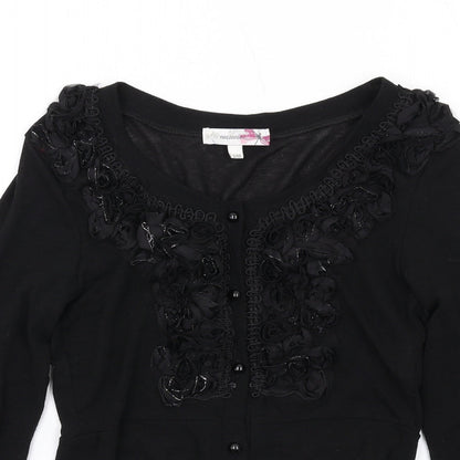 Womens UK Size S Internacionale Black Cardigan Jumper