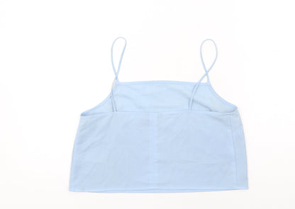 Womens UK Size 10 Topshop Blue Cropped Tank