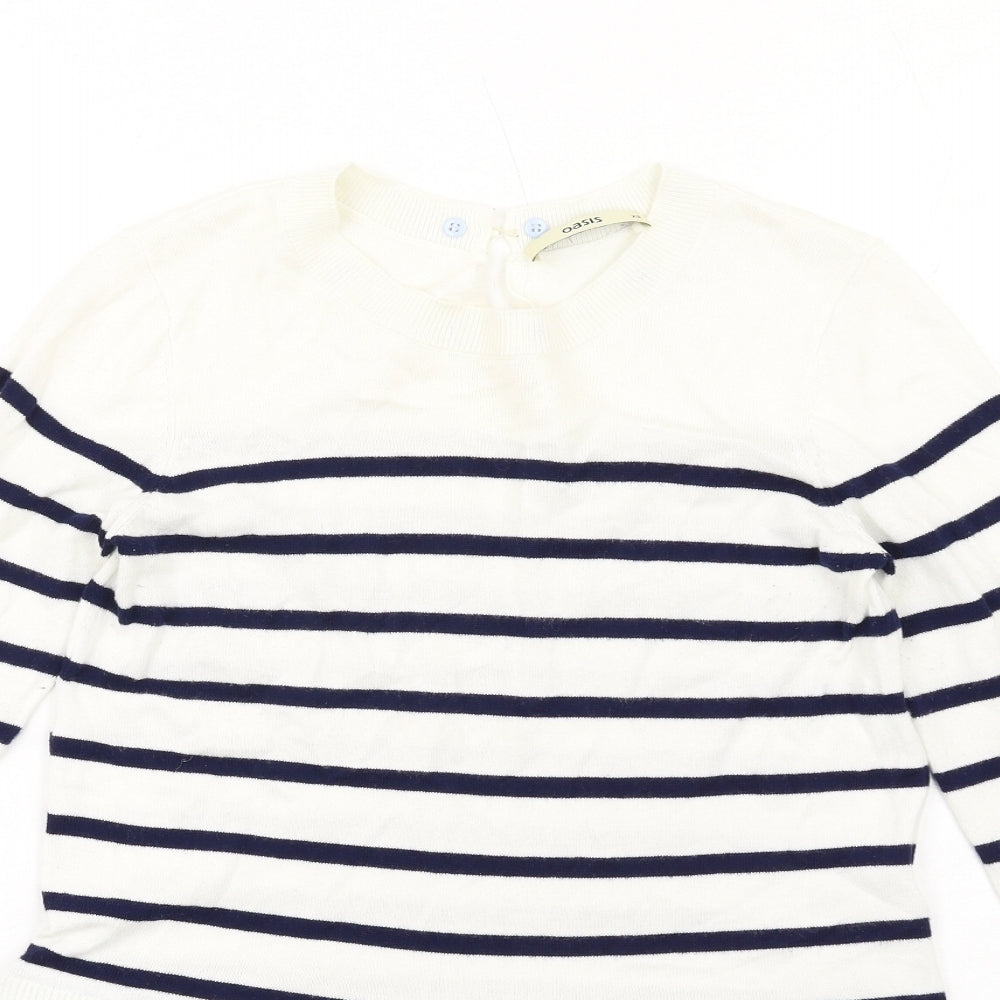 Womens UK Size XS Oasis White Pullover Jumper