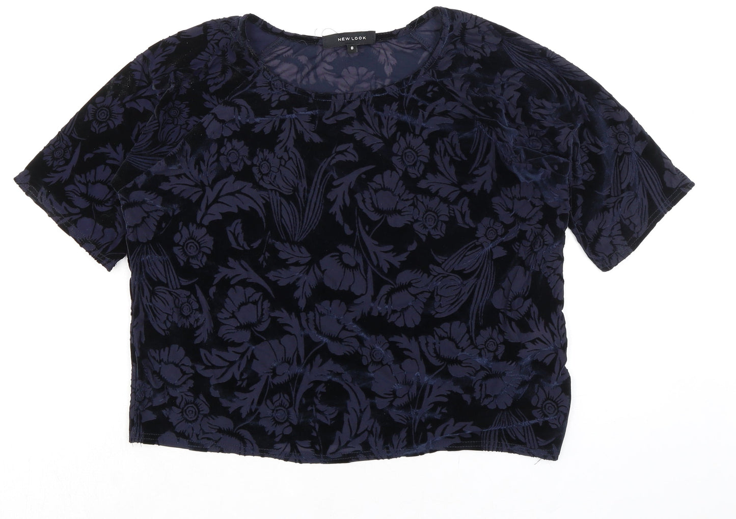 Womens UK Size 8 New Look Blue Basic Blouse
