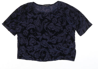 Womens UK Size 8 New Look Blue Basic Blouse