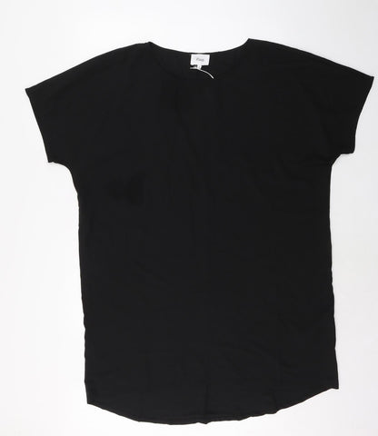 Zizzi Womens Black Polyester T-Shirt Dress Size M Round Neck Pullover