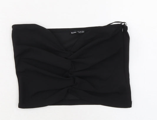 Womens UK Size XS Bershka Black Cropped Tank