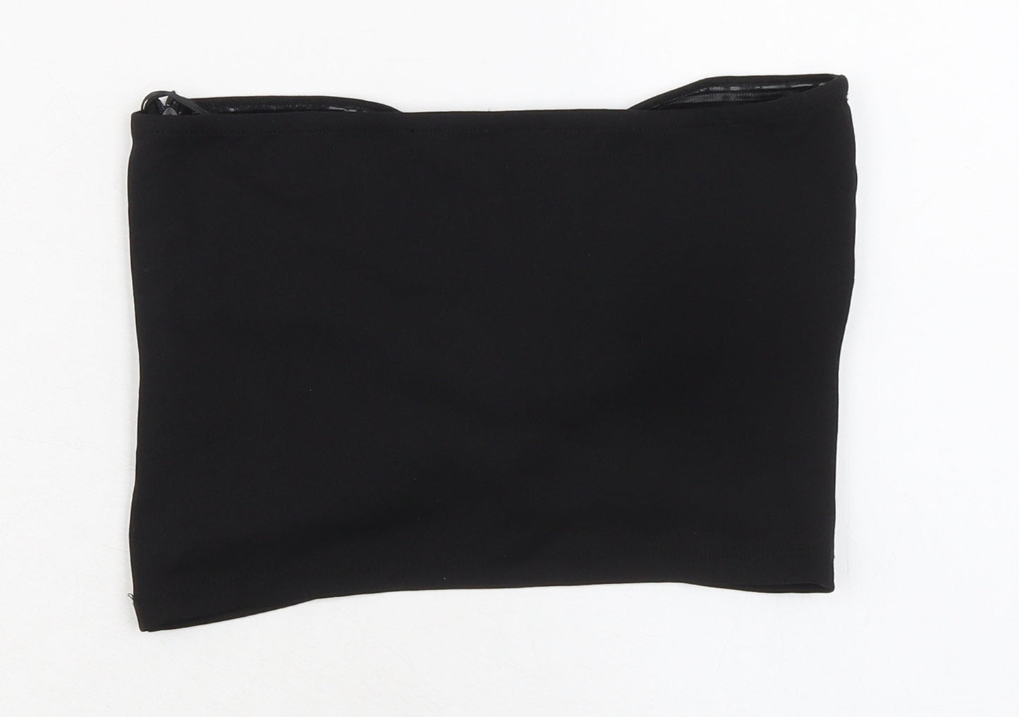 Womens UK Size XS Bershka Black Cropped Tank