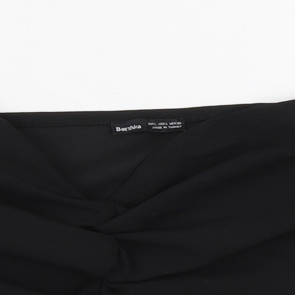 Womens UK Size XS Bershka Black Cropped Tank