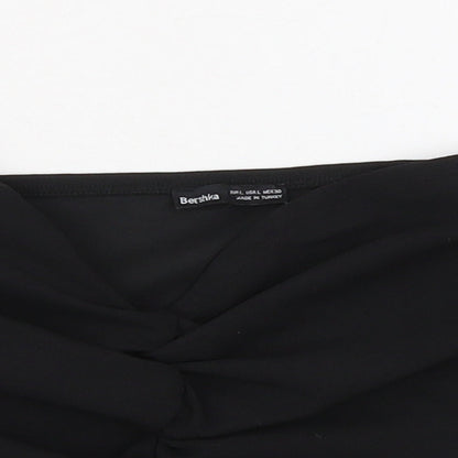 Womens UK Size XS Bershka Black Cropped Tank