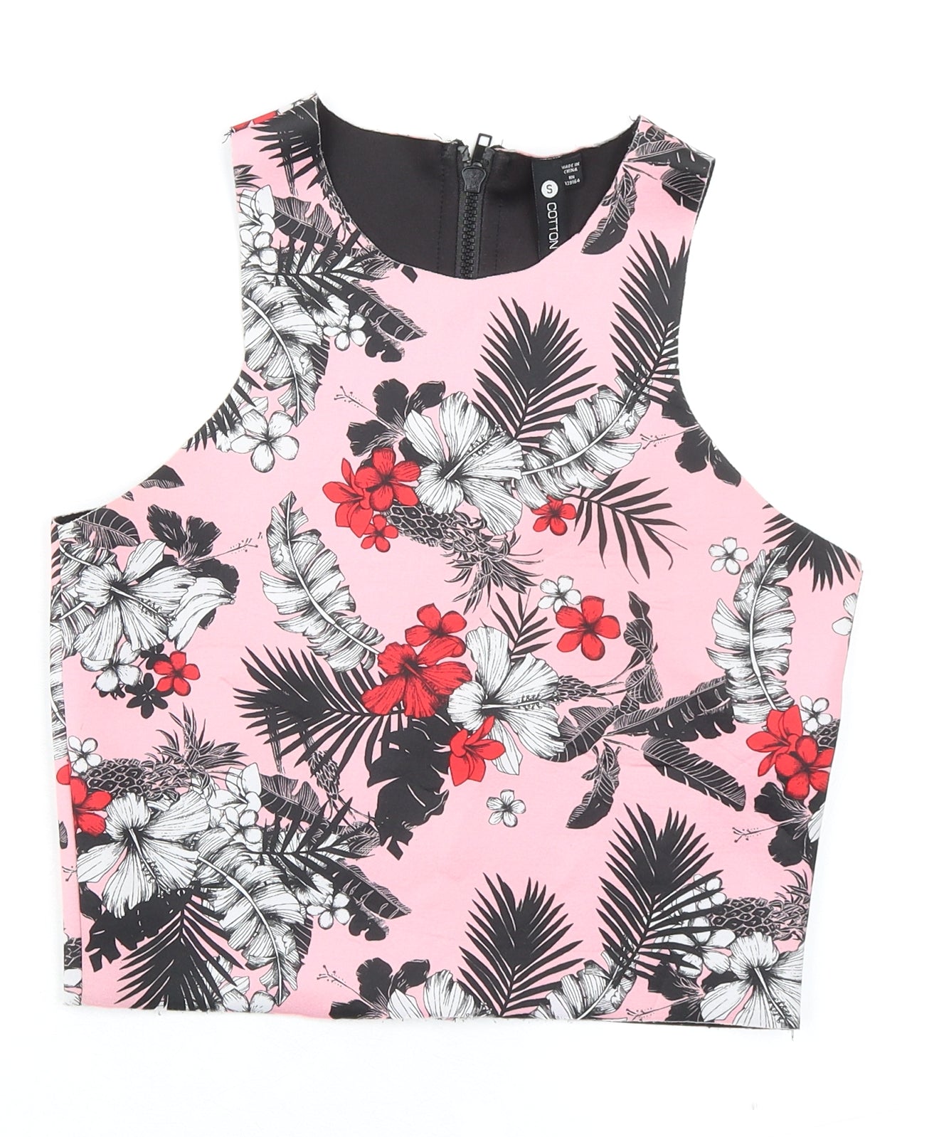 Womens UK Size S Cotton On Pink Cropped Tank