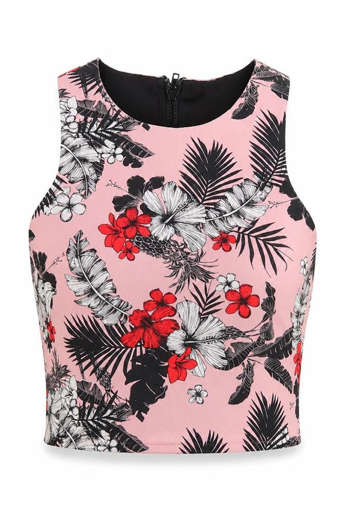 Womens UK Size S Cotton On Pink Cropped Tank