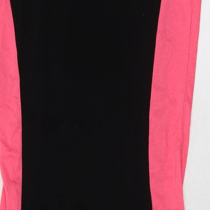 Select Womens Black Colourblock Viscose Bodycon Size 8 Round Neck Pullover - Flawless