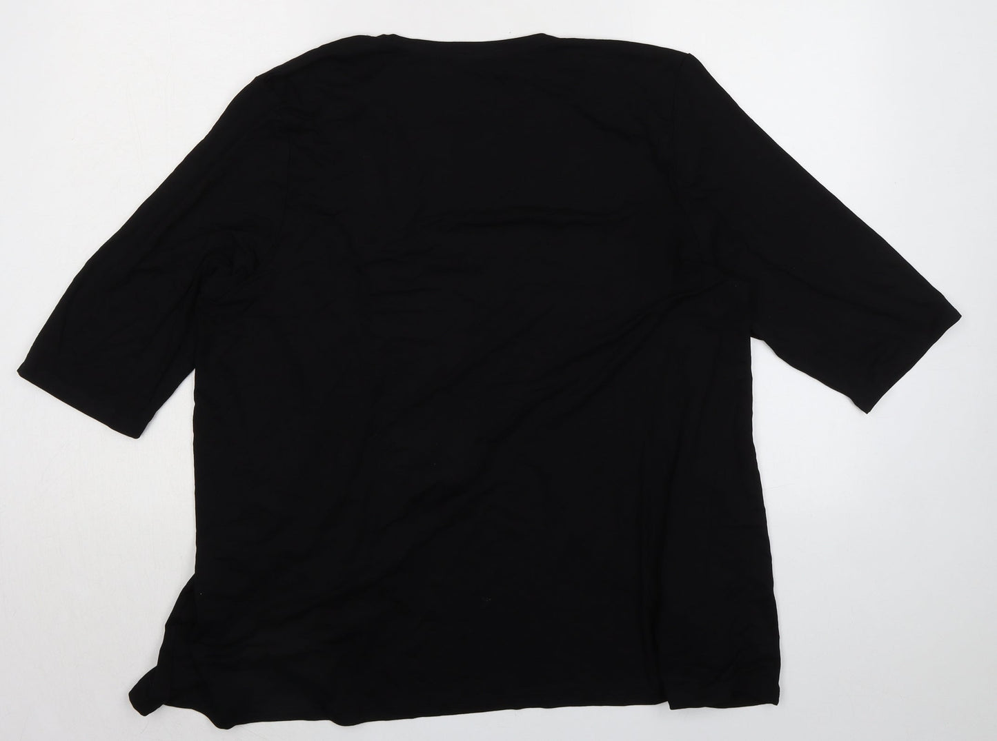 AAMILIFE Womens Black V-Neck Viscose Cardigan Jumper Size XL