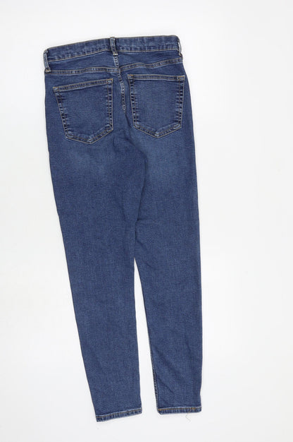 Topshop Womens Blue Cotton Skinny Jeans Size 28 in L30 in Regular Zip