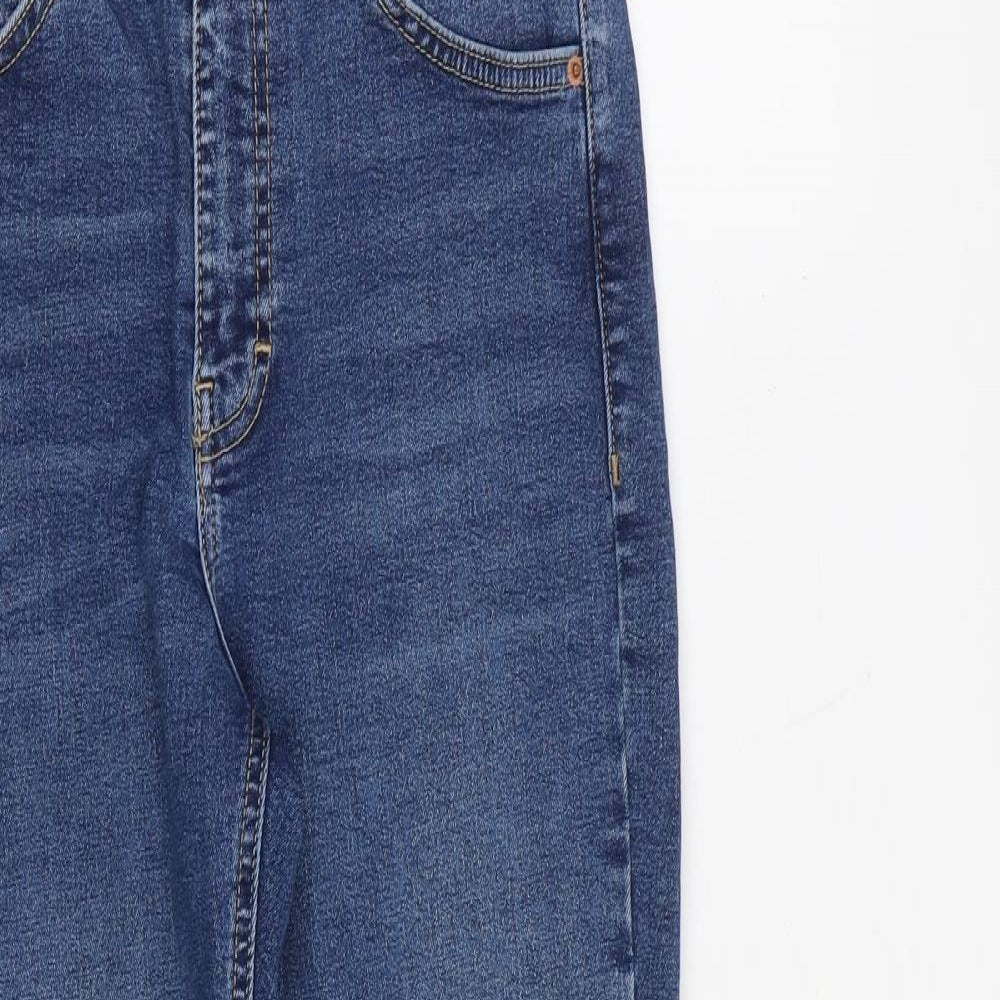 Topshop Womens Blue Cotton Skinny Jeans Size 28 in L30 in Regular Zip