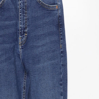 Topshop Womens Blue Cotton Skinny Jeans Size 28 in L30 in Regular Zip