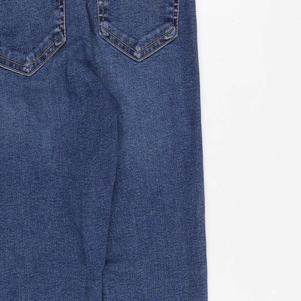 Topshop Womens Blue Cotton Skinny Jeans Size 28 in L30 in Regular Zip