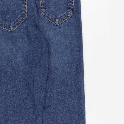 Topshop Womens Blue Cotton Skinny Jeans Size 28 in L30 in Regular Zip