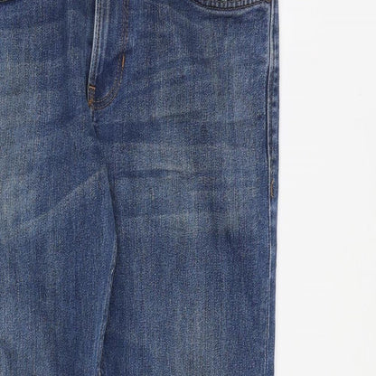 C&A Mens Blue Cotton Straight Jeans Size 32 in L30 in Slim Zip