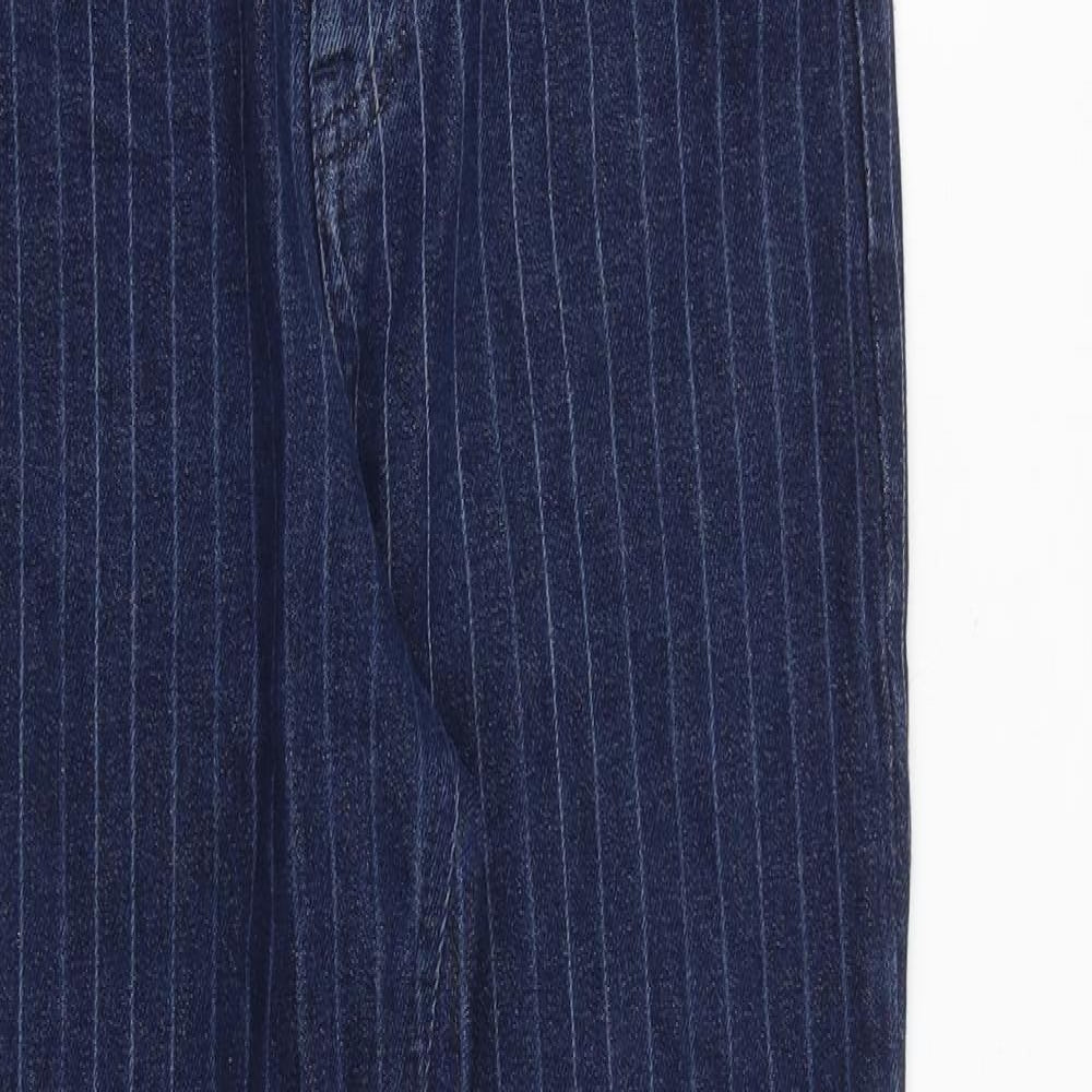 ASOS Womens Blue Striped Cotton Skinny Jeans Size 28 in L30 in Regular Zip