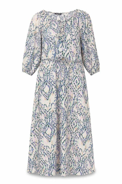 Marks and Spencer Womens Multicoloured Geometric Flax Maxi Size 6 Round Neck Tie
