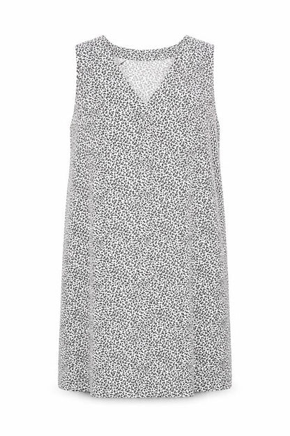 Marks and Spencer Womens White Floral Flax A-Line Size 12 V-Neck Pullover
