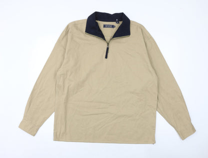 Mens UK Size M Maine Brown Henley Sweatshirt