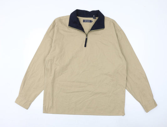 Mens UK Size M Maine Brown Henley Sweatshirt