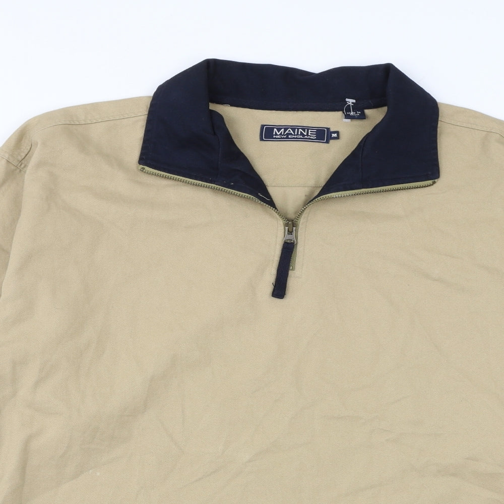 Mens UK Size M Maine Brown Henley Sweatshirt
