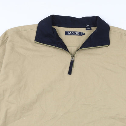 Mens UK Size M Maine Brown Henley Sweatshirt