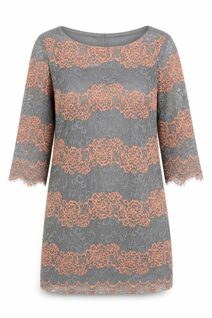 Per Una Womens Grey Geometric Polyester A-Line Size 14 Round Neck Pullover