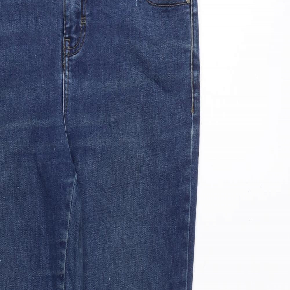 TU Womens Blue Cotton Skinny Jeans Size 12 L28 in Slim Zip