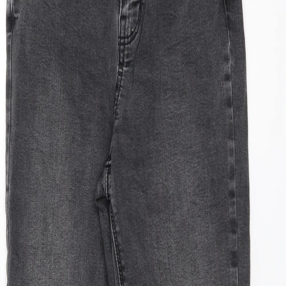 Denim & Co. Womens Grey Cotton Skinny Jeans Size 10 L28.5 in Regular Zip