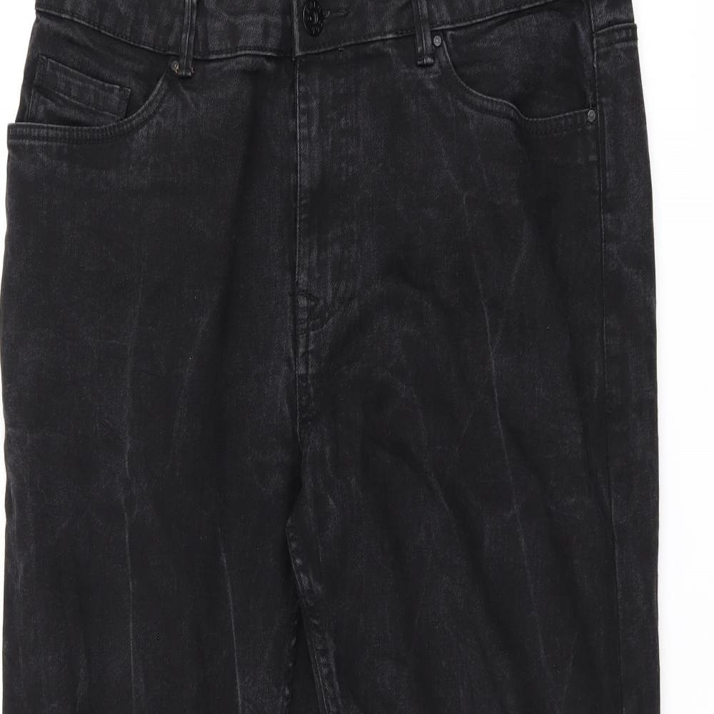 365 Denim Mens Black Cotton Straight Jeans Size 36 in L31 in Slim Zip