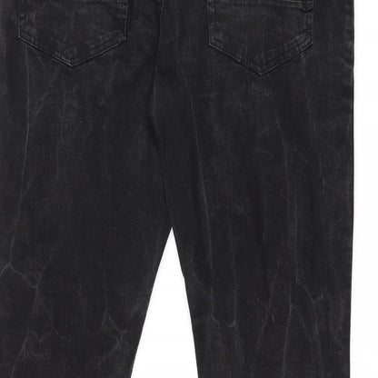 365 Denim Mens Black Cotton Straight Jeans Size 36 in L31 in Slim Zip