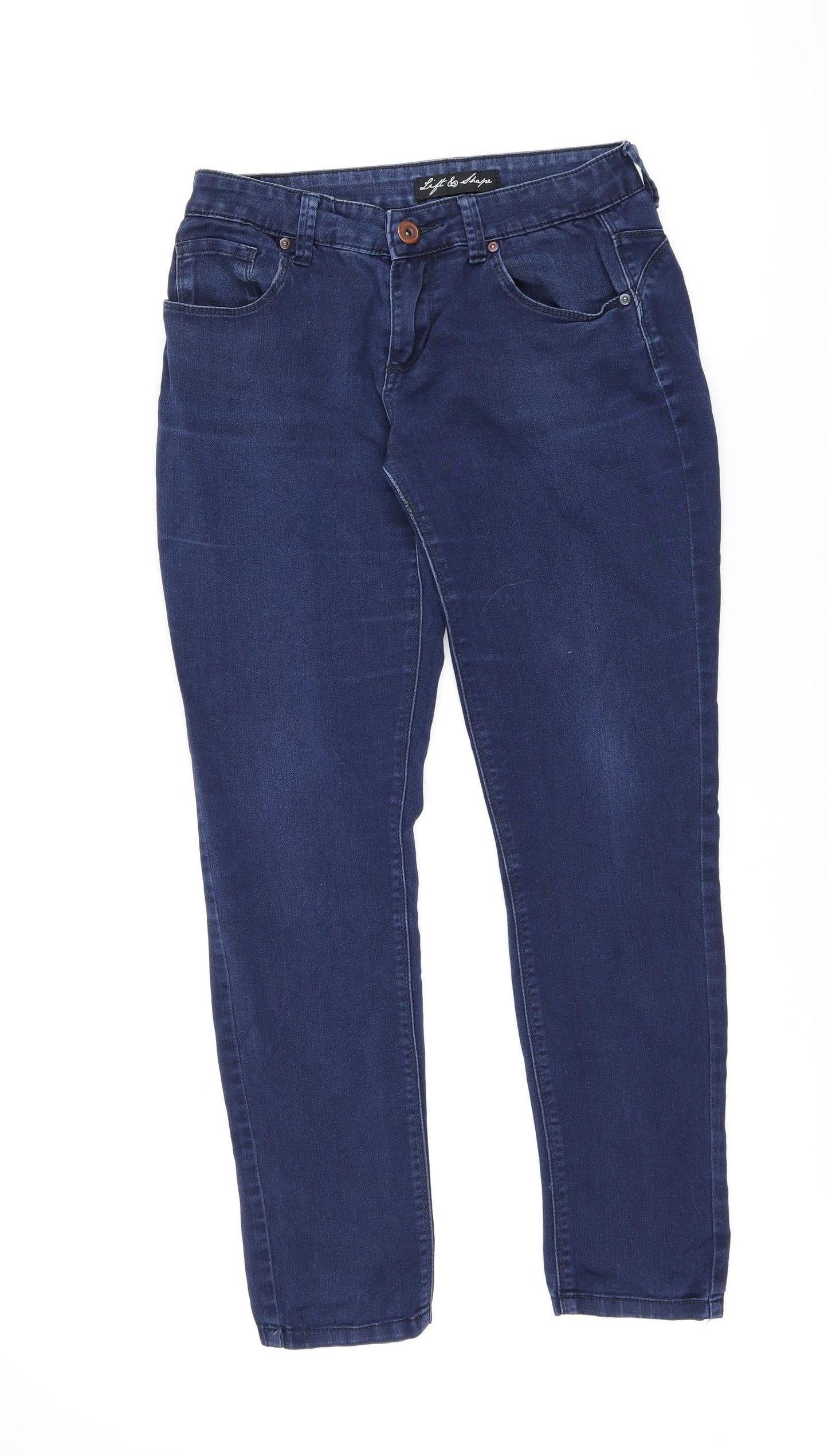 LIFT & SHAPE Womens Blue Cotton Skinny Jeans Size 12 L28 in Regular Zip