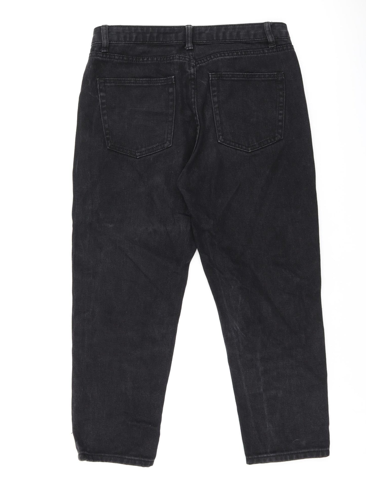 NEATO Womens Black Cotton Mom Jeans Size S L22 in Regular Zip