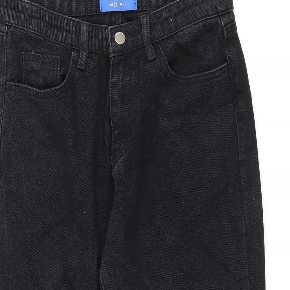 NEATO Womens Black Cotton Mom Jeans Size S L22 in Regular Zip