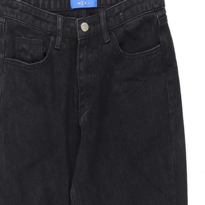 NEATO Womens Black Cotton Mom Jeans Size S L22 in Regular Zip