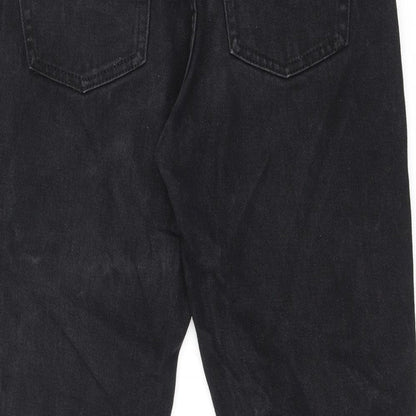 NEATO Womens Black Cotton Mom Jeans Size S L22 in Regular Zip