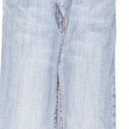 Denim & Co. Womens Blue Cotton Straight Jeans Size 12 L24.5 in Regular Zip