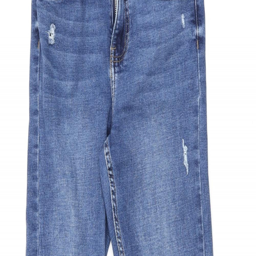 Denim & Co. Womens Blue Cotton Skinny Jeans Size 10 L25.5 in Regular Zip