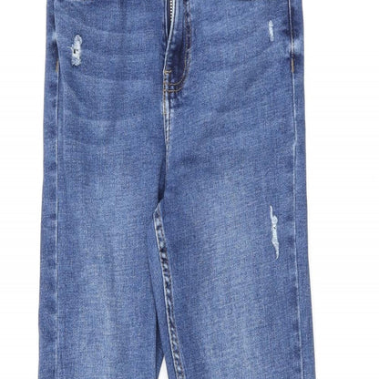 Denim & Co. Womens Blue Cotton Skinny Jeans Size 10 L25.5 in Regular Zip