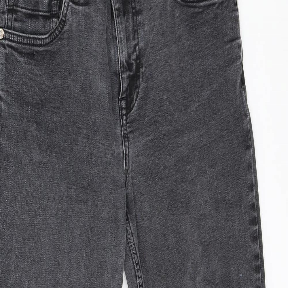 Oasis Womens Grey Cotton Skinny Jeans Size 12 L24 in Regular Zip