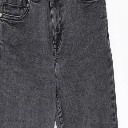 Oasis Womens Grey Cotton Skinny Jeans Size 12 L24 in Regular Zip