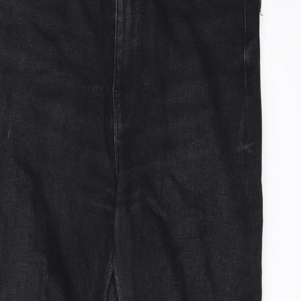 Zara Womens Black Cotton Skinny Jeans Size 10 L25.5 in Regular Zip