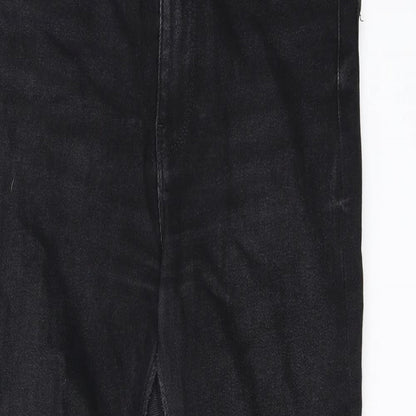 Zara Womens Black Cotton Skinny Jeans Size 10 L25.5 in Regular Zip