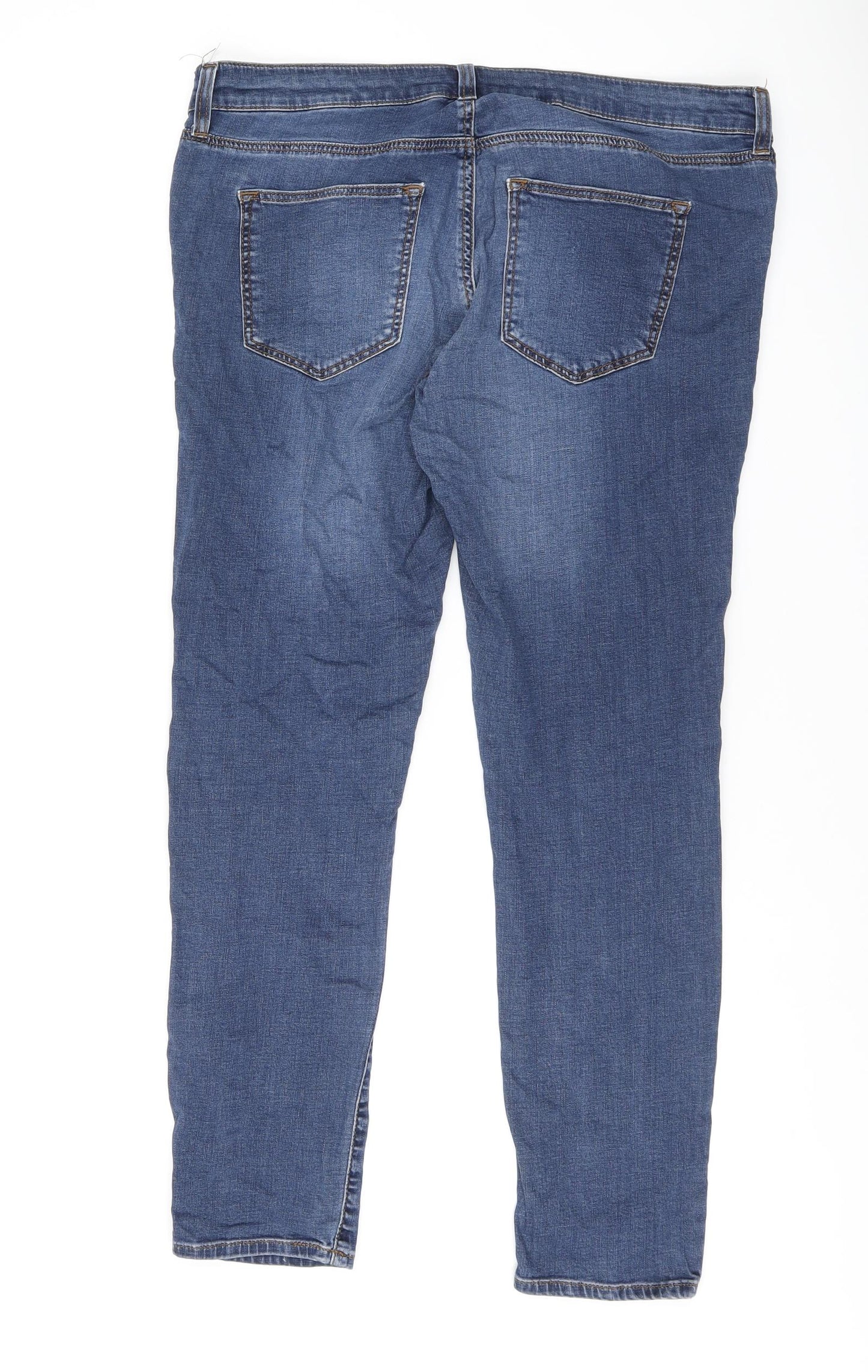 Topshop Womens Blue Cotton Jegging Jeans Size 12 L28 in Relaxed