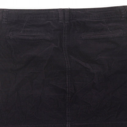 Indigo Womens Purple Cotton A-Line Skirt Size 10 Button